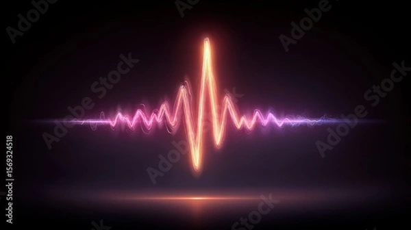 Fototapeta A vibrant digital representation of a sound wave, showcasing energy and rhythm