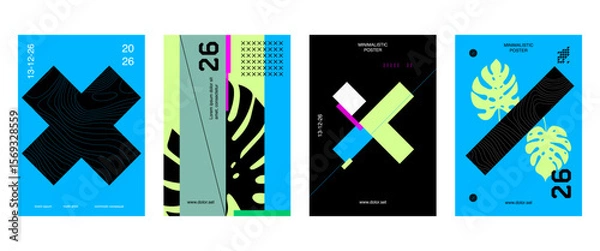 Fototapeta Minimal Covers design. Colorful abstract background. Future geometric patterns.	