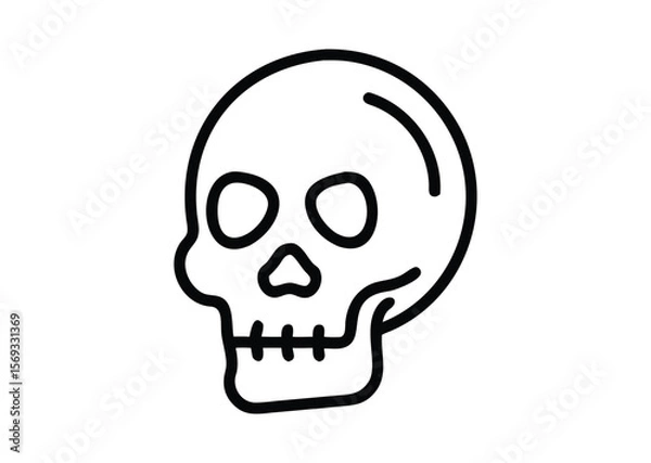 Fototapeta A human skull Vector, skull Icon Illustration