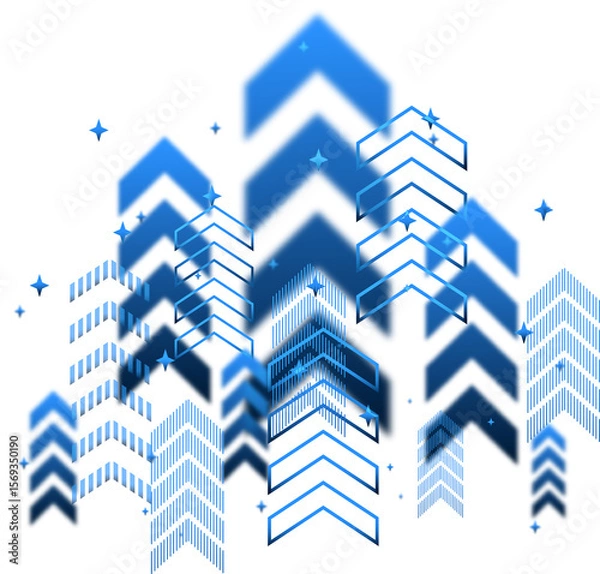 Fototapeta business arrow up growth technology on grid line dark blue. graph stock market trading investment. chart trend profit income
