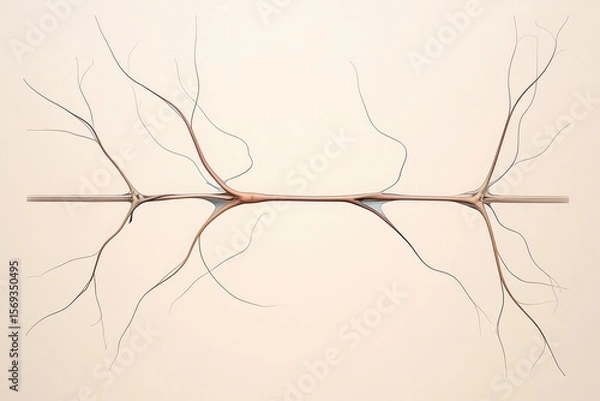 Fototapeta Digital illustration of two superimposed cross sections of the nervous system