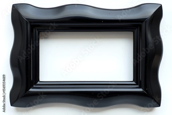 Fototapeta Decorative Black Frame with Curved Edges and Blank Middle

