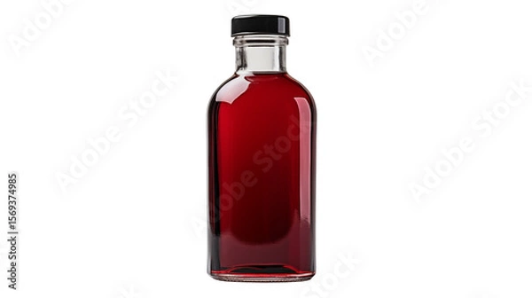 Fototapeta Bottle of red liquid is isolated isolated on transparent background