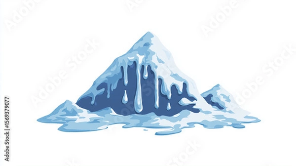 Obraz Icône de glacier fondant minimaliste