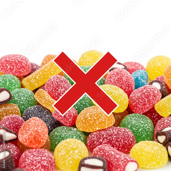 Fototapeta Sugar Rush No Thanks Healthy Eating Choices A Visual Guide to Avoiding Sugary Treats