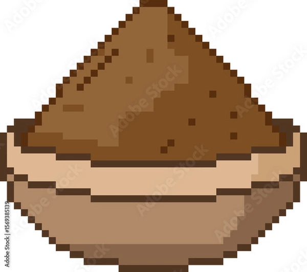 Obraz Pixel art Ground coffee beans in bowl