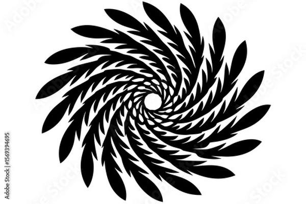 Fototapeta Spiral Wheat Pattern – Black Abstract Grain Vector Symbol