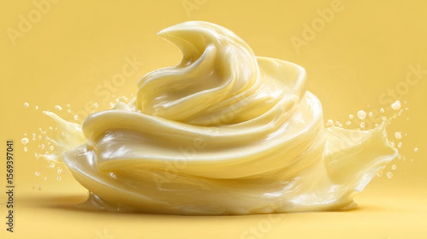 Obraz Yellow background highlighting the glossy, smooth texture of petroleum jelly