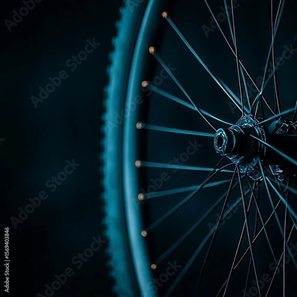 Fototapeta Bicycle Wheel Close-up, Spokes, Hub, and Tire Detail