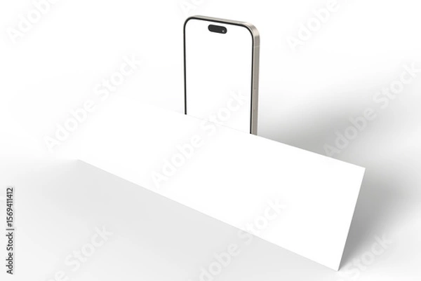 Obraz 3D Smartphone and Social media 4 Items carousel feed post mockup isolated on background. Social frame mobile app page template for user post feed, like, share, comment, portfolios, online shops, Ads