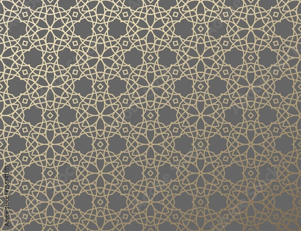 Fototapeta Arabic girish seamless pattern. Background for festive design. Ramadan Kareem, Eid mubarak. Vector illustration