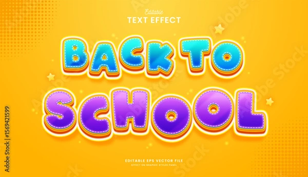 Fototapeta decorative back to school editable text effect design