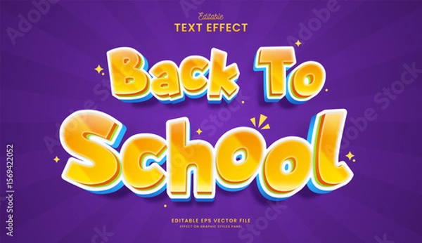 Fototapeta decorative back to school editable text effect design