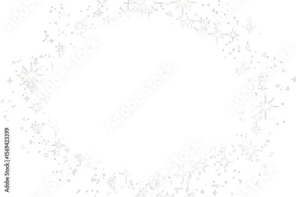 Obraz Circular frame of sparkling, glittering snowflakes