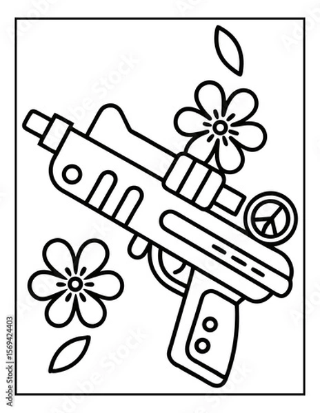 Fototapeta vector illustration of groovy summer coloring pages