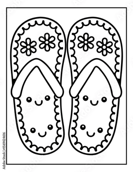 Fototapeta vector illustration of groovy summer coloring pages