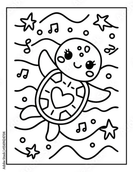 Fototapeta vector illustration of groovy summer coloring pages