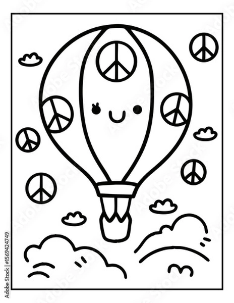 Fototapeta vector illustration of groovy summer coloring pages