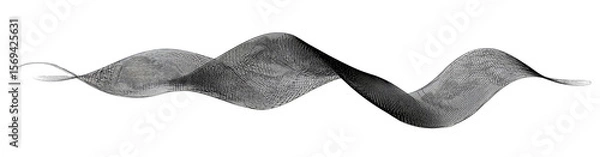 Obraz Abstract grayscale image of a curved, ribbon-like form