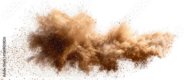 Obraz Brown dust explosion on a white surface