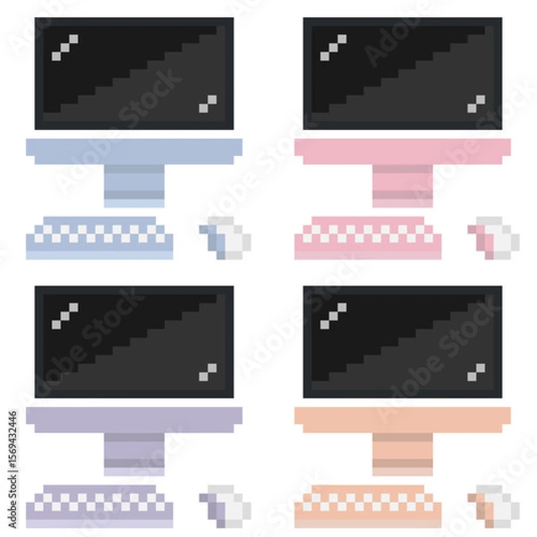 Fototapeta iMac PC パソコンドット絵  タイプ2 8bit (.AI)