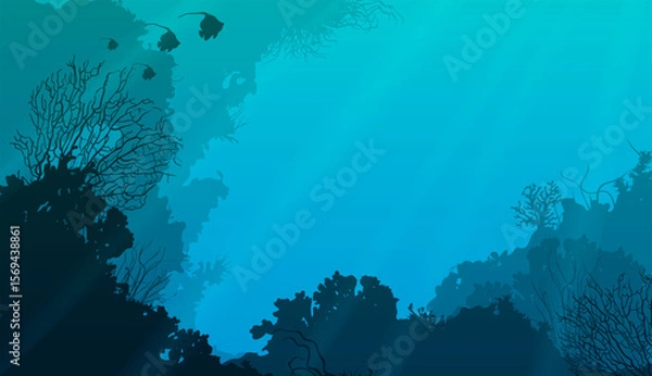 Obraz Vector sea background. Coral bottom	