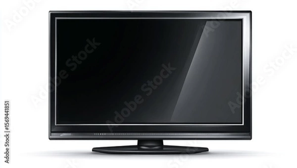 Fototapeta image of a flat screen tv. a flat screen tv on a white background. a black and white tv sitting on top of a table