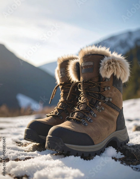 Obraz chaussures chaudes de randonnée pour l'hiver