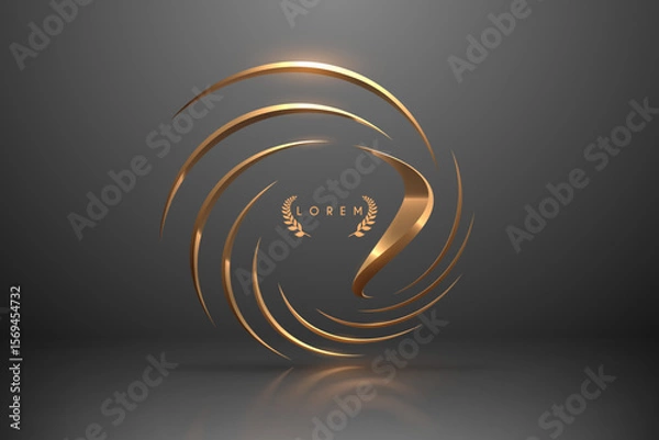 Fototapeta Abstract golden circle shapes template