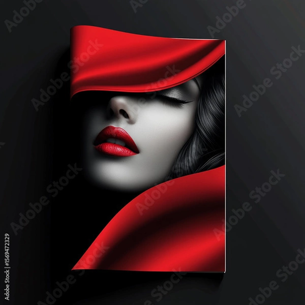 Fototapeta Ethereal Beauty in Red made with generative AI