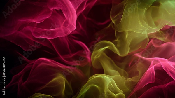 Obraz Close-up of abstract smoke in multicolored tones on a black background. An artistic visual effect, ideal for creative backgrounds, energy concepts, and modern design.