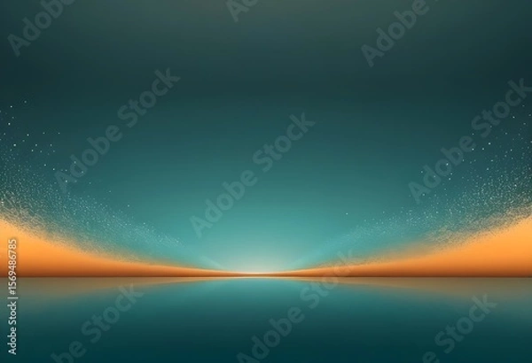 Fototapeta Symmetrical Dust Burst in Teal Horizon