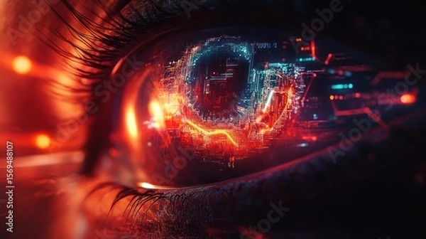 Obraz Digital Eye: A Cyberpunk Vision of the Future