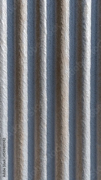 Fototapeta Industrial roofing texture in light and shadow for architectural design.