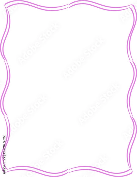Obraz Hand-Drawn Decorative Wavy Border – Vector Frame