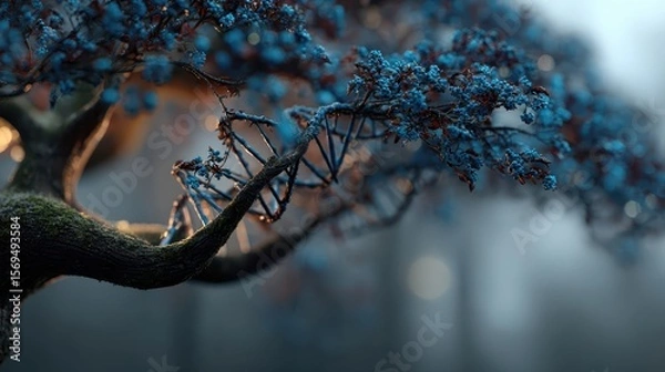 Fototapeta Mystical macro photography of nature's intricate tree of life