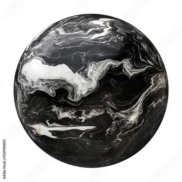 Fototapeta Set of colorful marble planets on transparent background. Artistic cosmic spheres with vibrant textures and surreal designs, perfect for digital art, futuristic projects, and abstract themes.