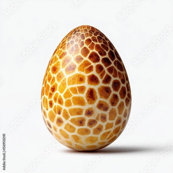 Fototapeta Dinosaur egg discovery isolated white background nature photography unique texture