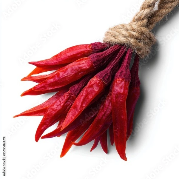 Fototapeta Harvesting red chili peppers in a rustic farm setting vibrant nature close-up
