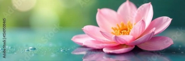 Obraz Serene Spa Flower Petals Close-up of Delicate, Soft Petals, Evoking Relaxation and Wellness for Beauty and Massage Concepts. Ideal for brochures, websites, and social media.