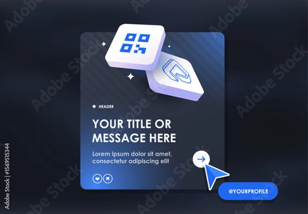 Fototapeta Modern Digital Profile Banner with QR Code and Call-to-Action