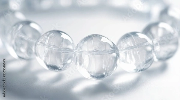 Obraz Clear quartz bracelet closeup.