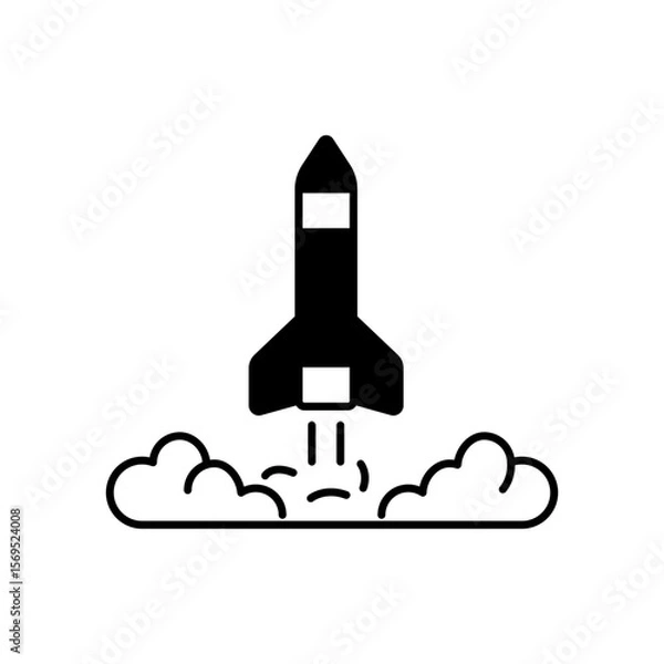 Obraz Rocket Start Launch Liftoff Fill Icon