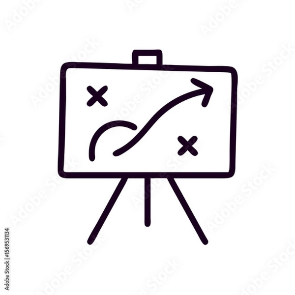 Fototapeta Strategy diagram on easel depicting growth and planning concept of Back to school  