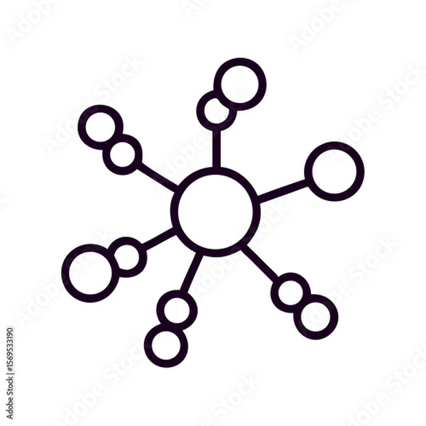 Fototapeta Abstract network design with connected circles and nodes  