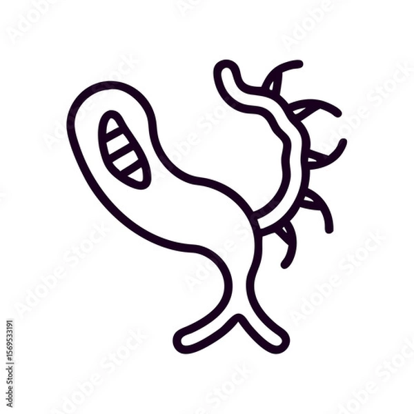 Fototapeta Abstract illustration of a microbe representing the concept of Back to school  