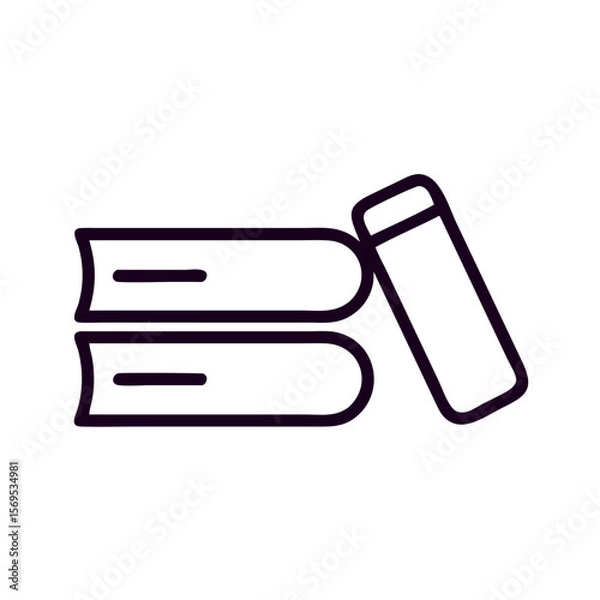 Fototapeta Stack of books in simple outline style representing concept of Back to school  