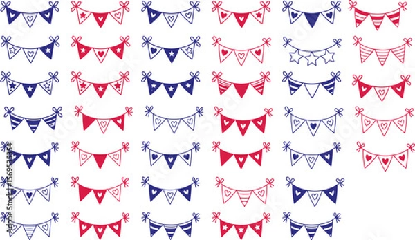 Fototapeta Vibrant Bunting Pattern Festive Repeating Design for Crafts  Prints