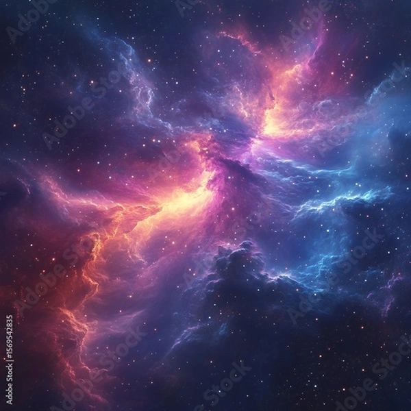 Fototapeta Vibrant Nebula Cosmic Background Space Galaxy Starscape Image