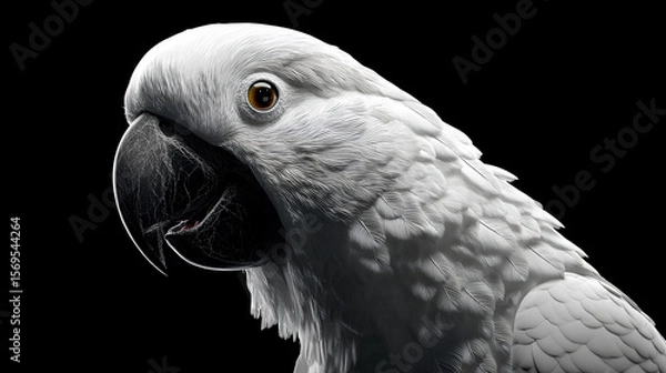 Obraz white bird logo animation on dark background